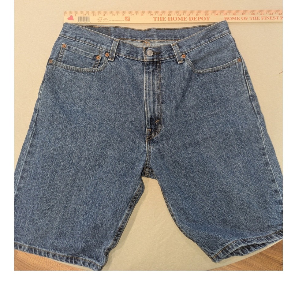 Levis 505 Regular Fit Denim Shorts 36 Blue Medium‎ Wash Jean Shorts